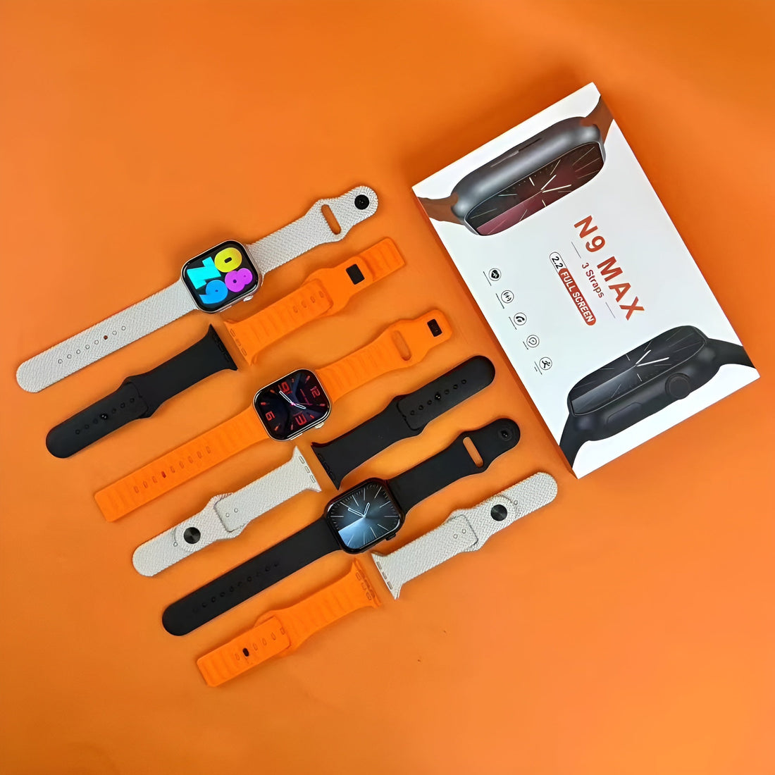 N9 Max Smart Watch | Stainless Steel | 3 Straps | For Men And Women | 2.02” Hd Ips Display | Bt Calling & All Fitness Tracking Features